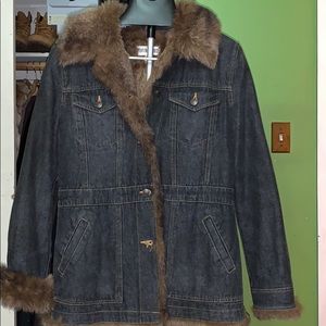 Faux Fur Denim Jacket